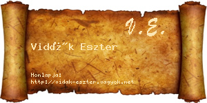 Vidák Eszter névjegykártya